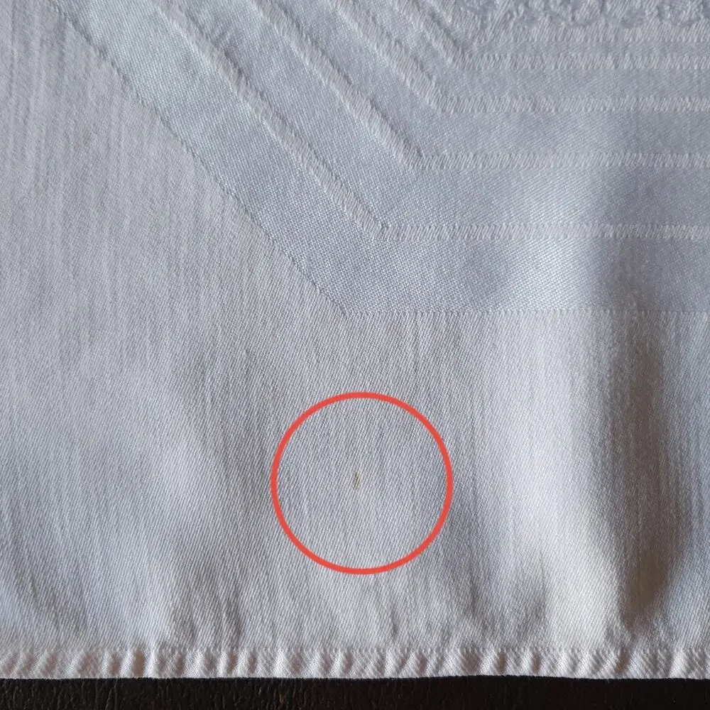 Vtg Damask Jacquard Tablecloth Pale‎ Pink Cotton Valentines Shabby Cutter 74x56